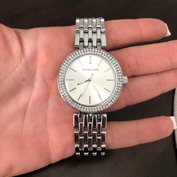Michael kors silver watch with rhinestones Clearance